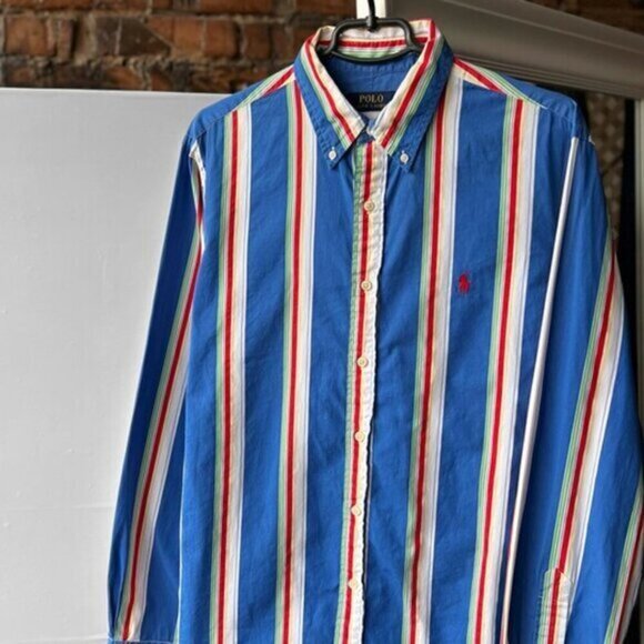 Polo Ralph Lauren‎ Men’s Long Sleeve Shirt Stripes Button Down Oxford Size XL - Picture 2 of 4